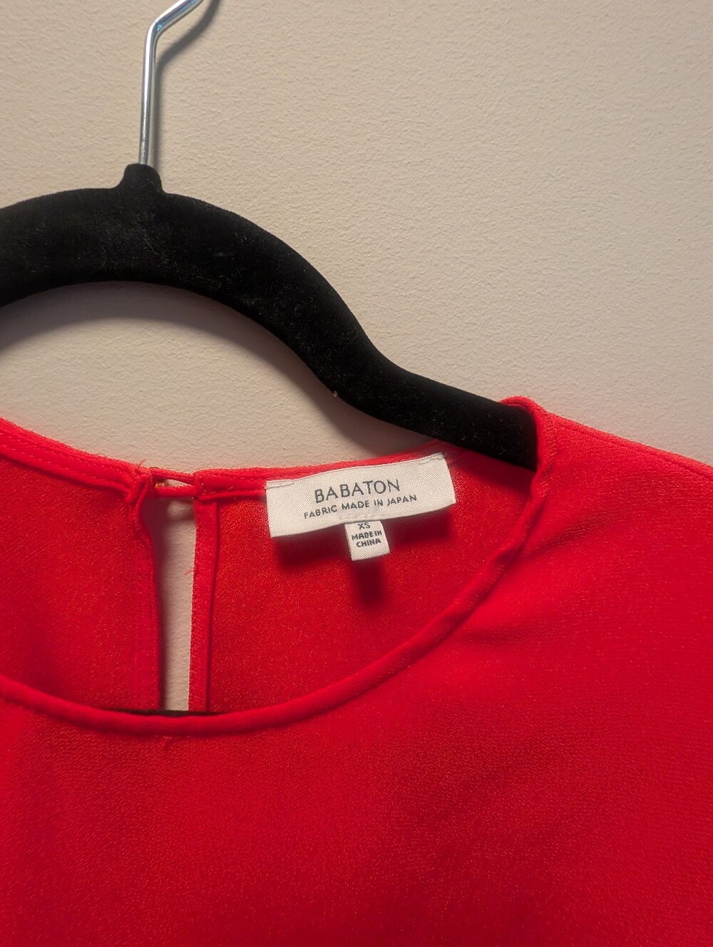 Babaton Aritzia Dress XS Bright Red Flutter Sleeve Drawstring Waist Pockets - Picture 4 of 7
